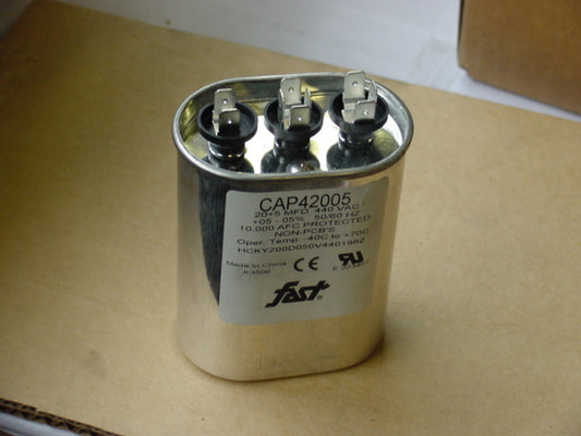 20 + 5 MFD X 440 VOLT OVAL AC DUAL RATED CAPACITOR