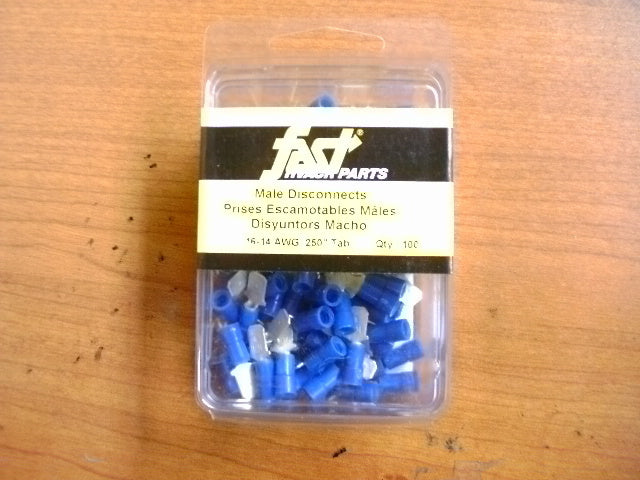 1/4" MALE DISCONNECTS 16/14AWG 100-PACK