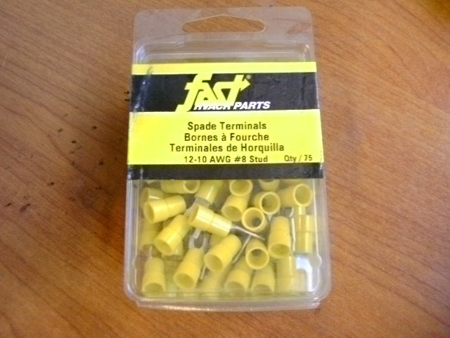 #8 STUD SPADE TERMINALS - 75/PACK