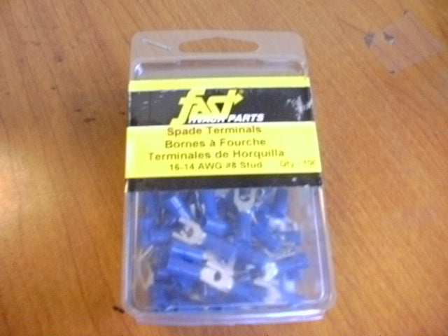#8 STUD SPADE TERMINALS - 100/PACK