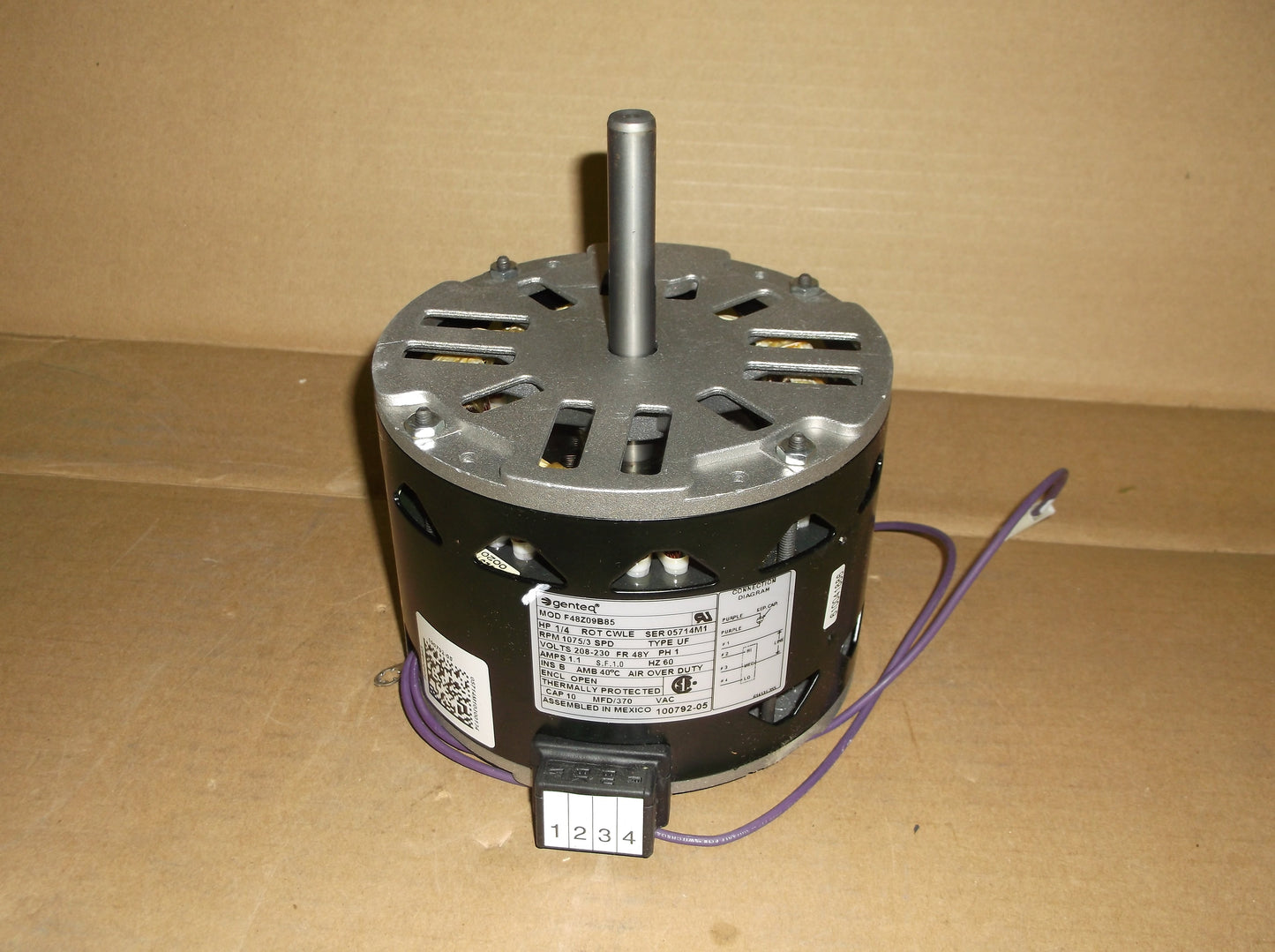 1/4HP Blower Motor 208-230/60/1 RPM 1075/3-Speed