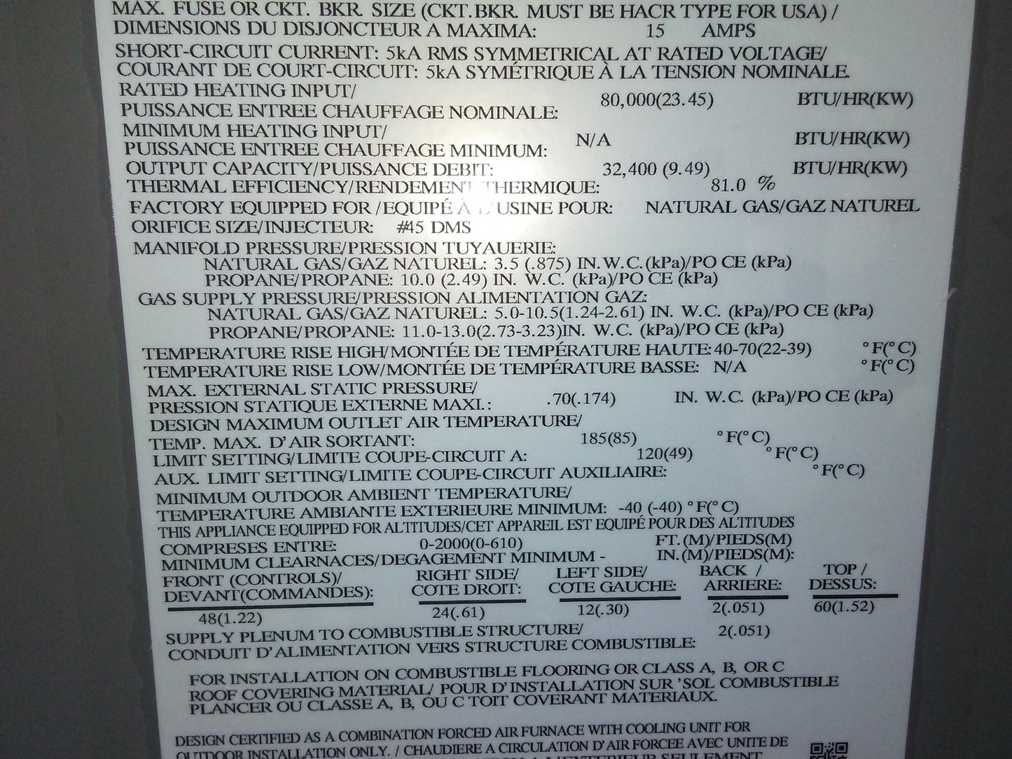Unidad compacta convertible a gas/electricidad de 3 toneladas, 13 SEER 460/60/3 R-410A