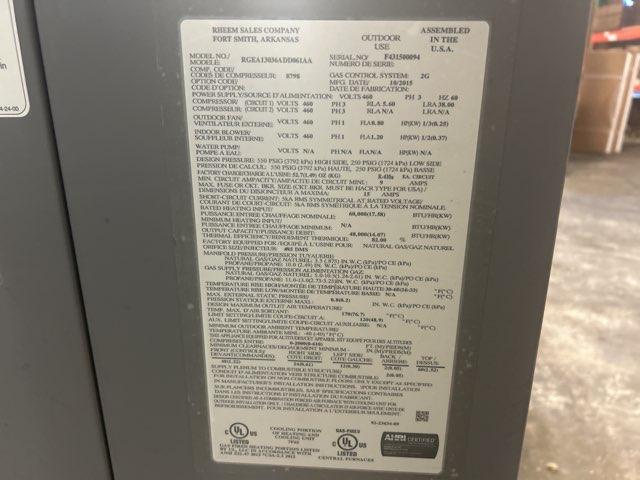 3 Ton Convertible Gas/Electric Package Unit, 13 SEER 460/60/3 R-410A