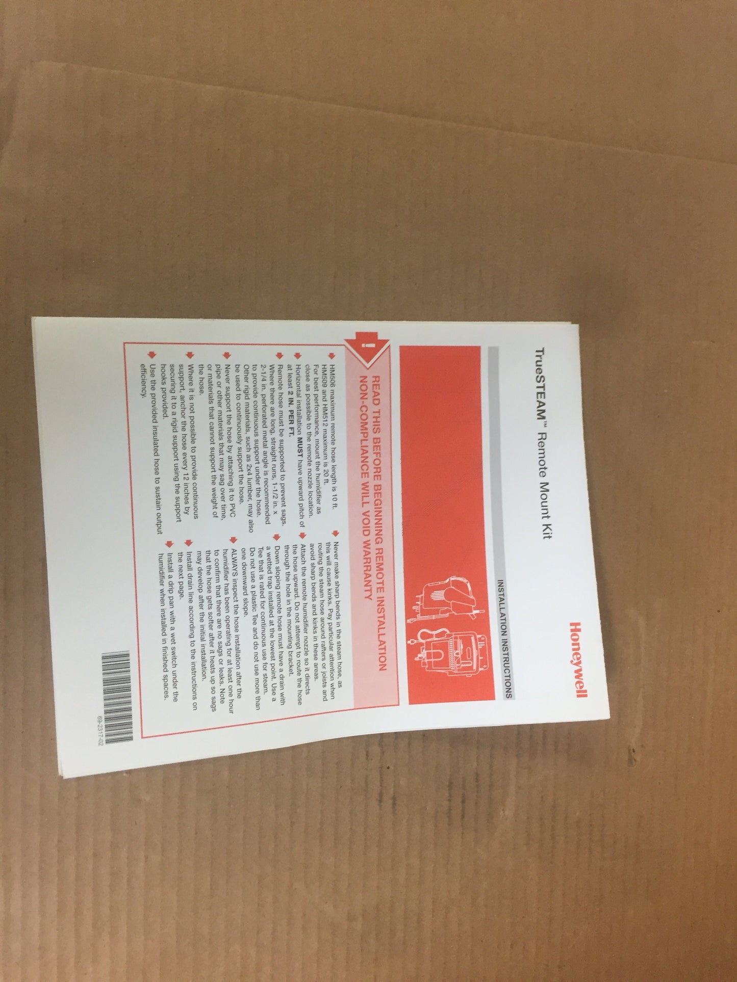 10' Remote Mount Kit For Truesteam Humidifiers