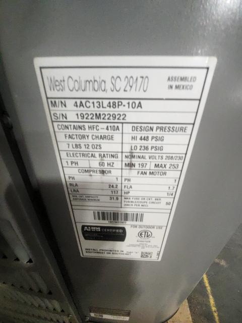 4 Ton Split-System Air Conditioner; 13 SEER, 208-230/60/1 R-410A