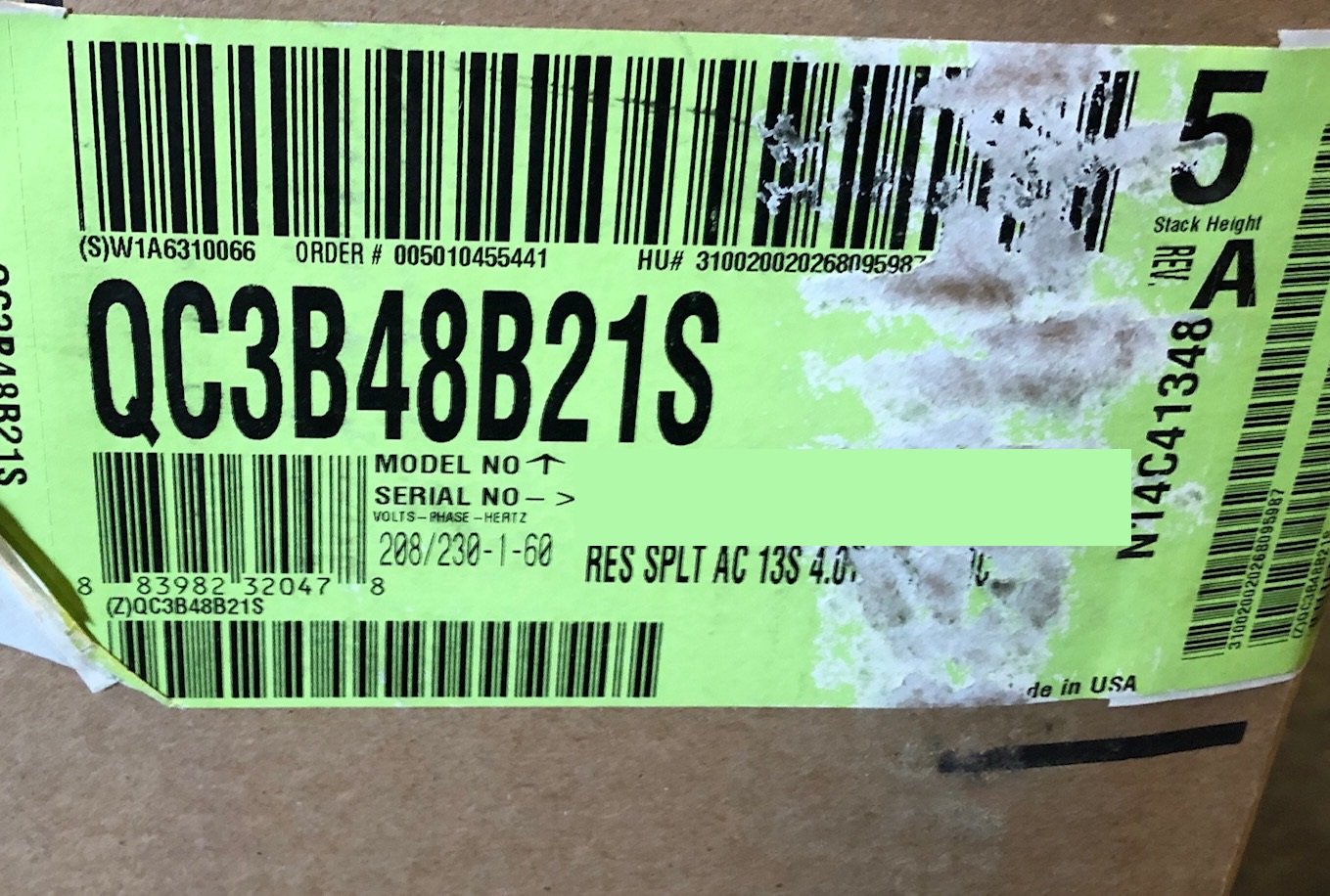 4 Ton Manufactured Housing Air Conditioner Condensing Unit; 13 SEER, 208-230/60/1, R-410A