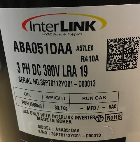 4-1/4 TON AC/HP SCROLL COMPRESSOR 380-DC/60/3 R-410A