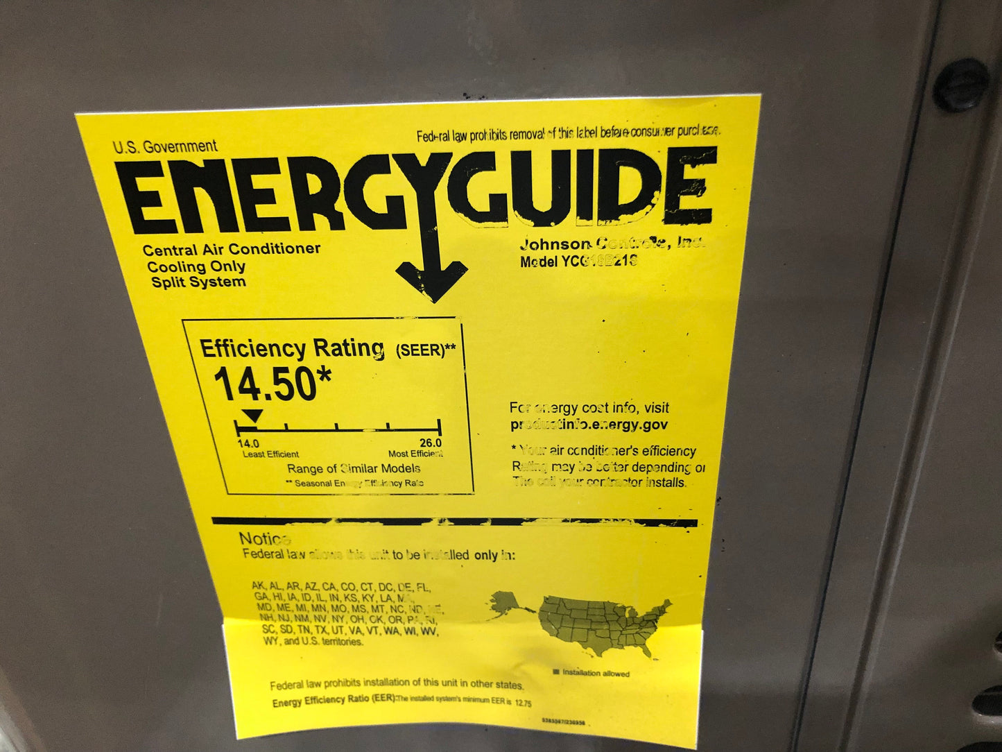 1.5 Ton Split System Air Conditioning Unit, 17 Seer, 208/230-60-1, R410A
