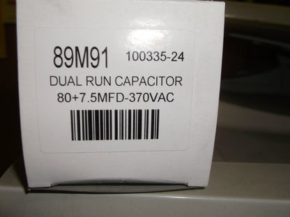 80+ 7.5 MFD X 370 VAC ROUND DUAL RUN CAPACITOR