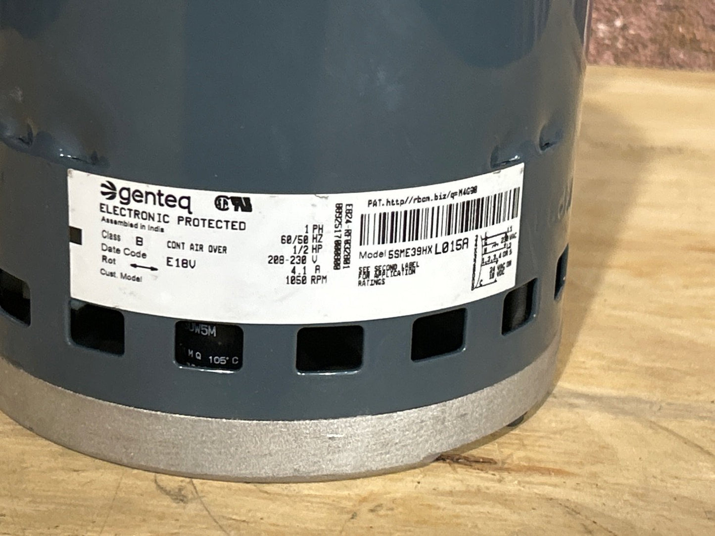 1/2HP ECM Direct Drive Blower Motor, 208-230/50-60/1, RPM: 1050/Variable Speed