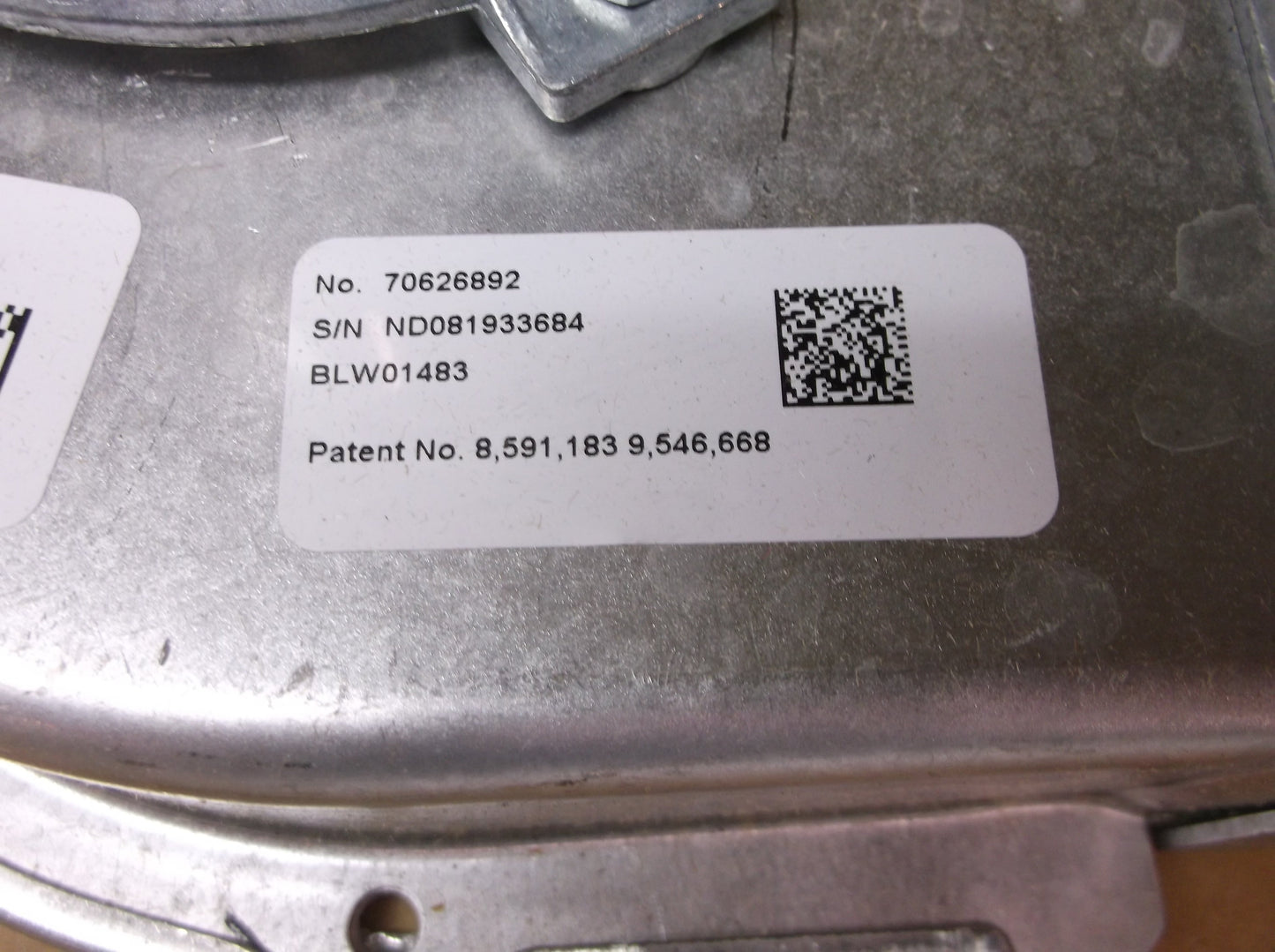Conjunto de soplador con inductor de tiro de 2 etapas Voltaje: 120, Hertz: 60, RPM: 3200/2700 2 velocidades