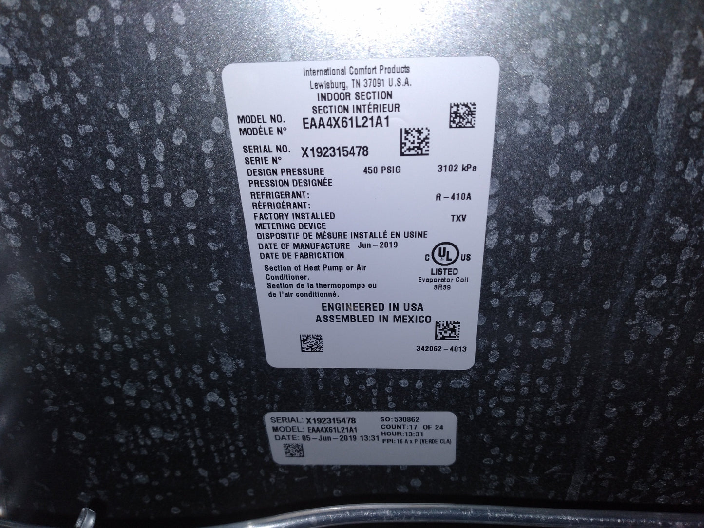 5 Ton AC/HP Upflow/Downflow Uncased A Coil