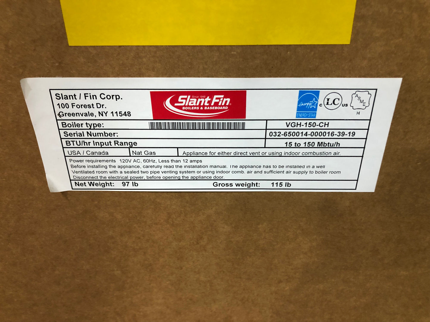 150,000 BTU Wall Mnt Stnl Steel Hi Eff Mod Cond Dir Vent Gas Hot Water Boiler, 95.2% 120/60/1