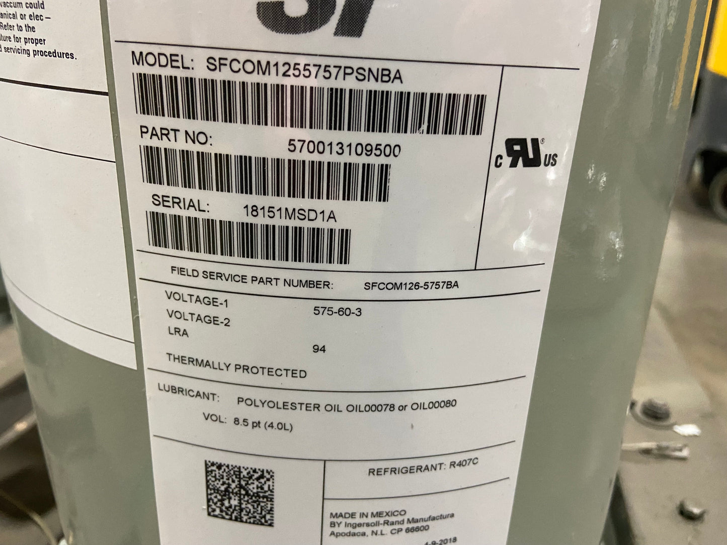 Compresor de espiral de 10 toneladas CA/HP 575/60/3 R407C