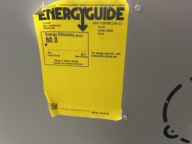 44,000 BTU Single-Stage Upflow/Horizontal ECM Variable Speed Gas Furnace 80% AFUE 120/60/1 CFM: 1200