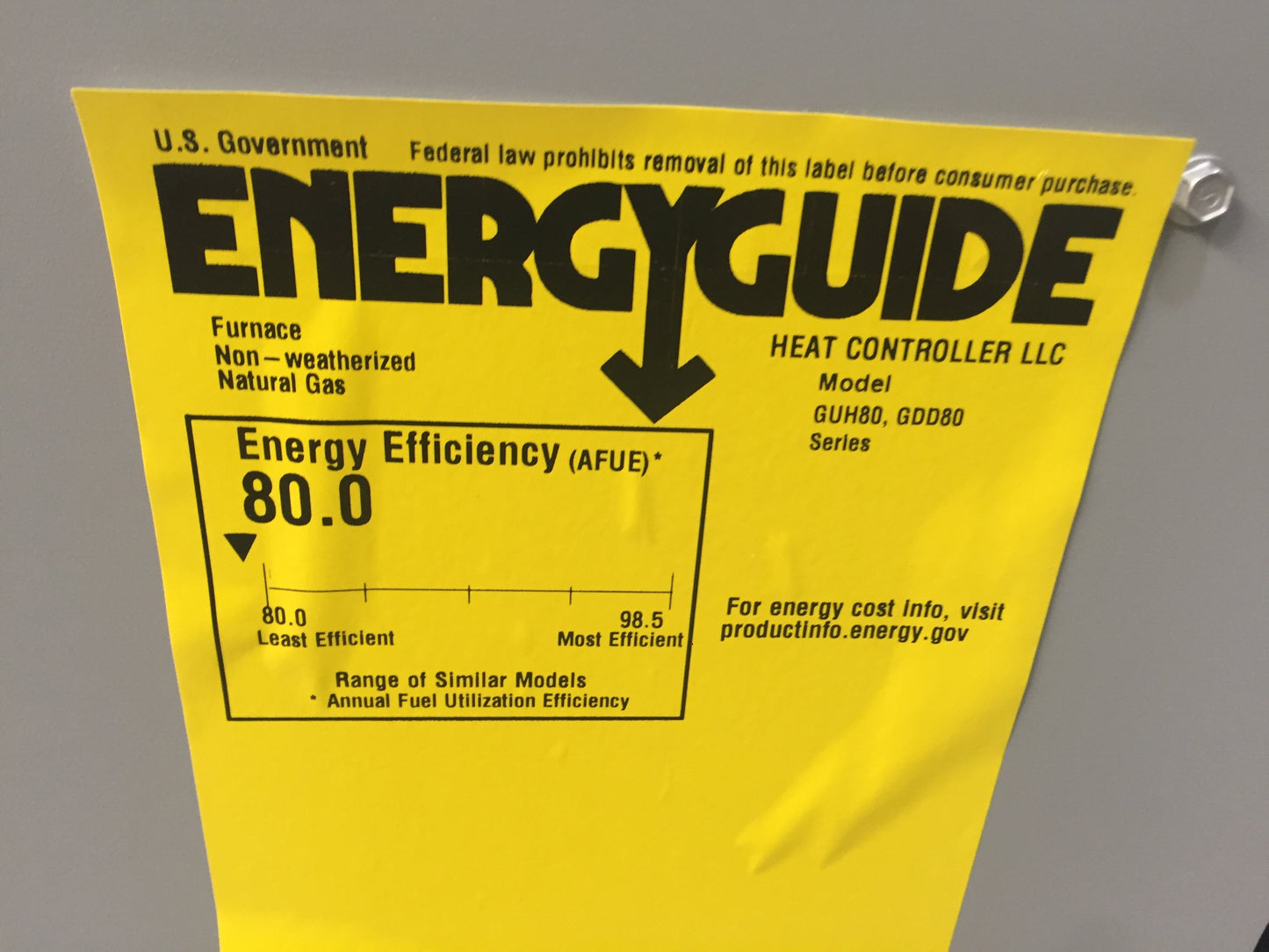 110,000 BTU Single-Stage Upflow/Horizontal ECM Variable Speed Gas Furnace 80% 120/60/1 CFM: 2135