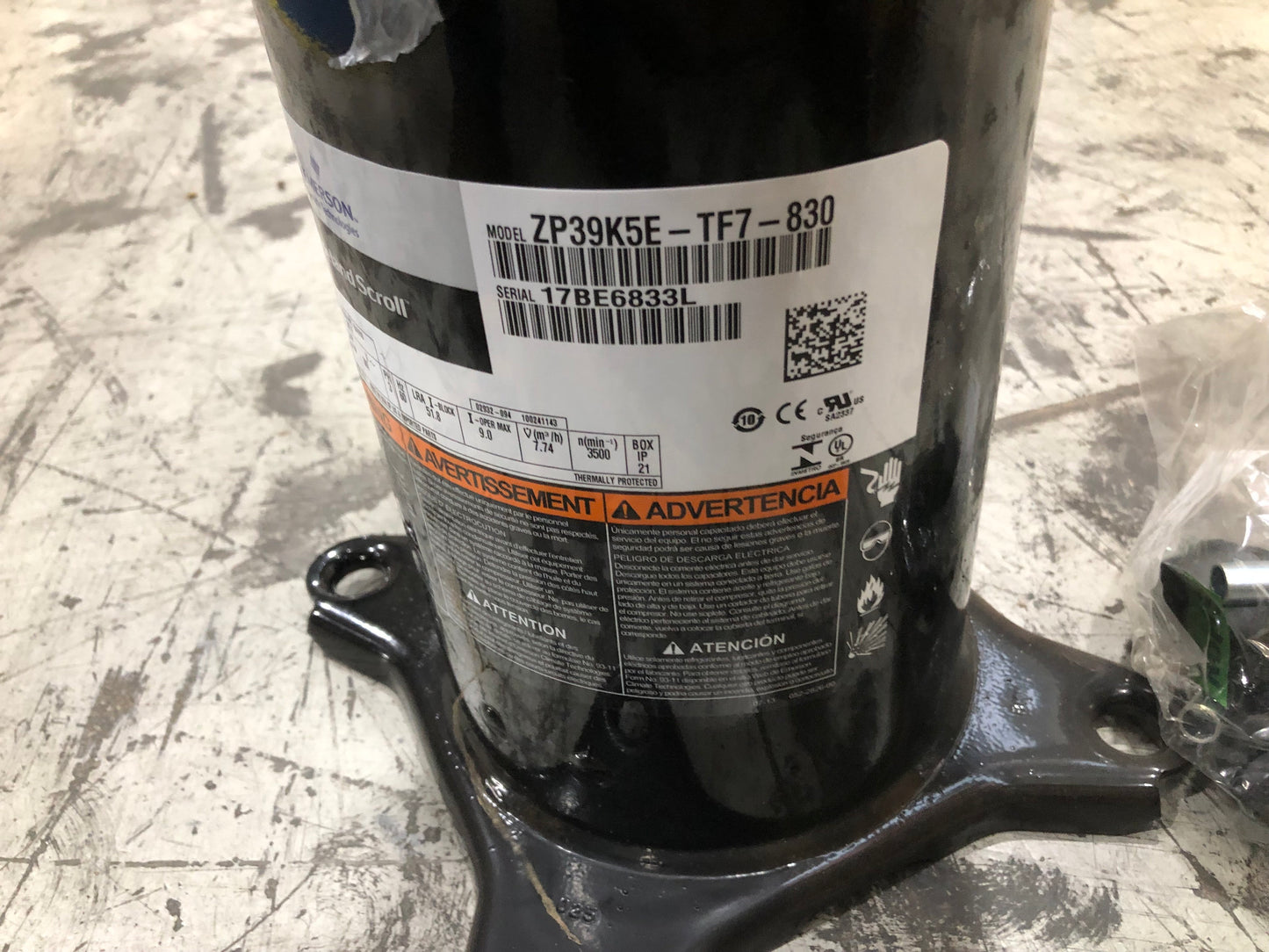 3 Ton AC/HP Scroll Compressor, 380/60/3 R-410A