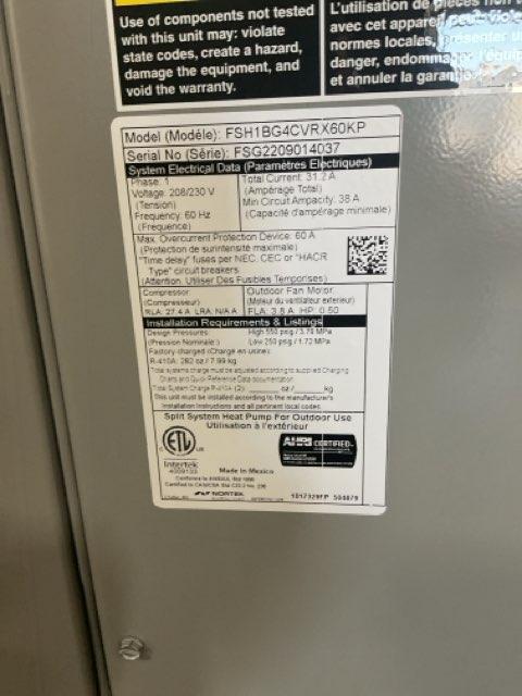 5 Ton IQ Drive Communicating Compatible Inverter Split-System Heat Pump 208-230/60/1 R-410A 18 Seer