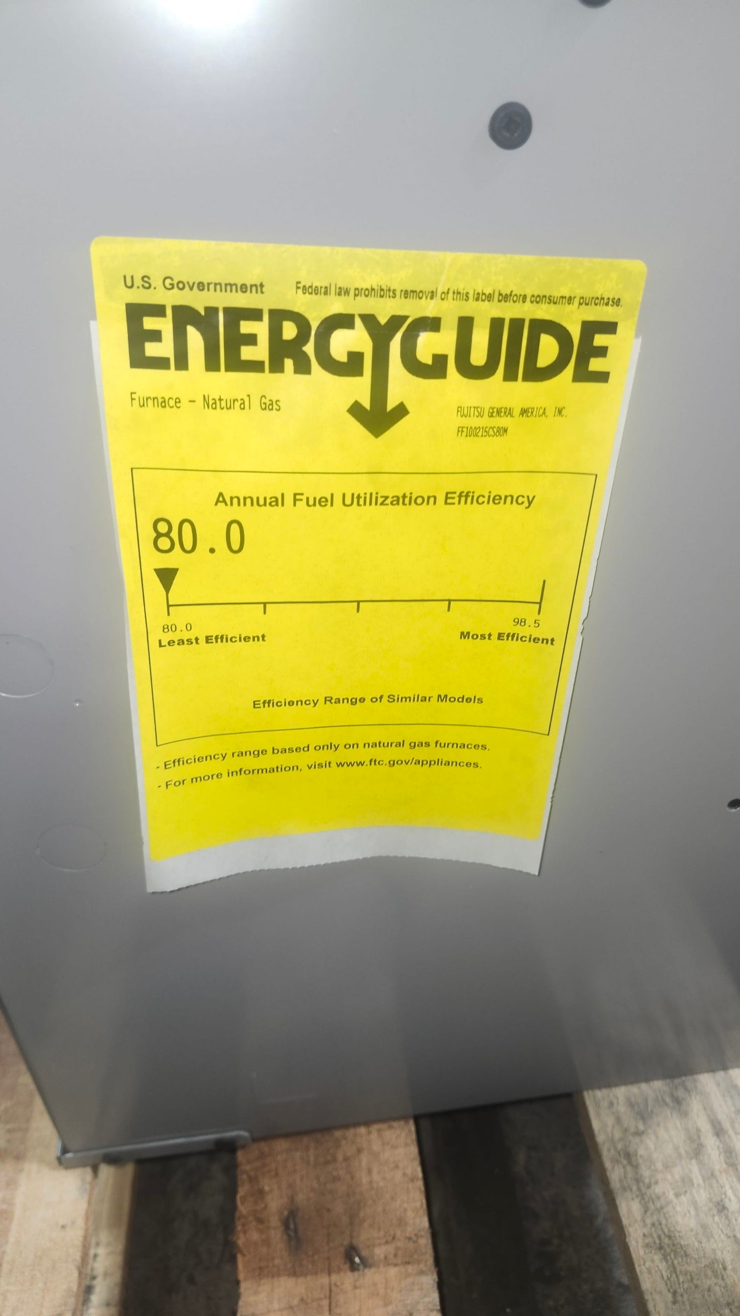100,000 BTU Single-Stage Upflow/Horizontal ECM Multi Speed Gas Furnace 80% AFUE 115/60/1 CFM: 1840