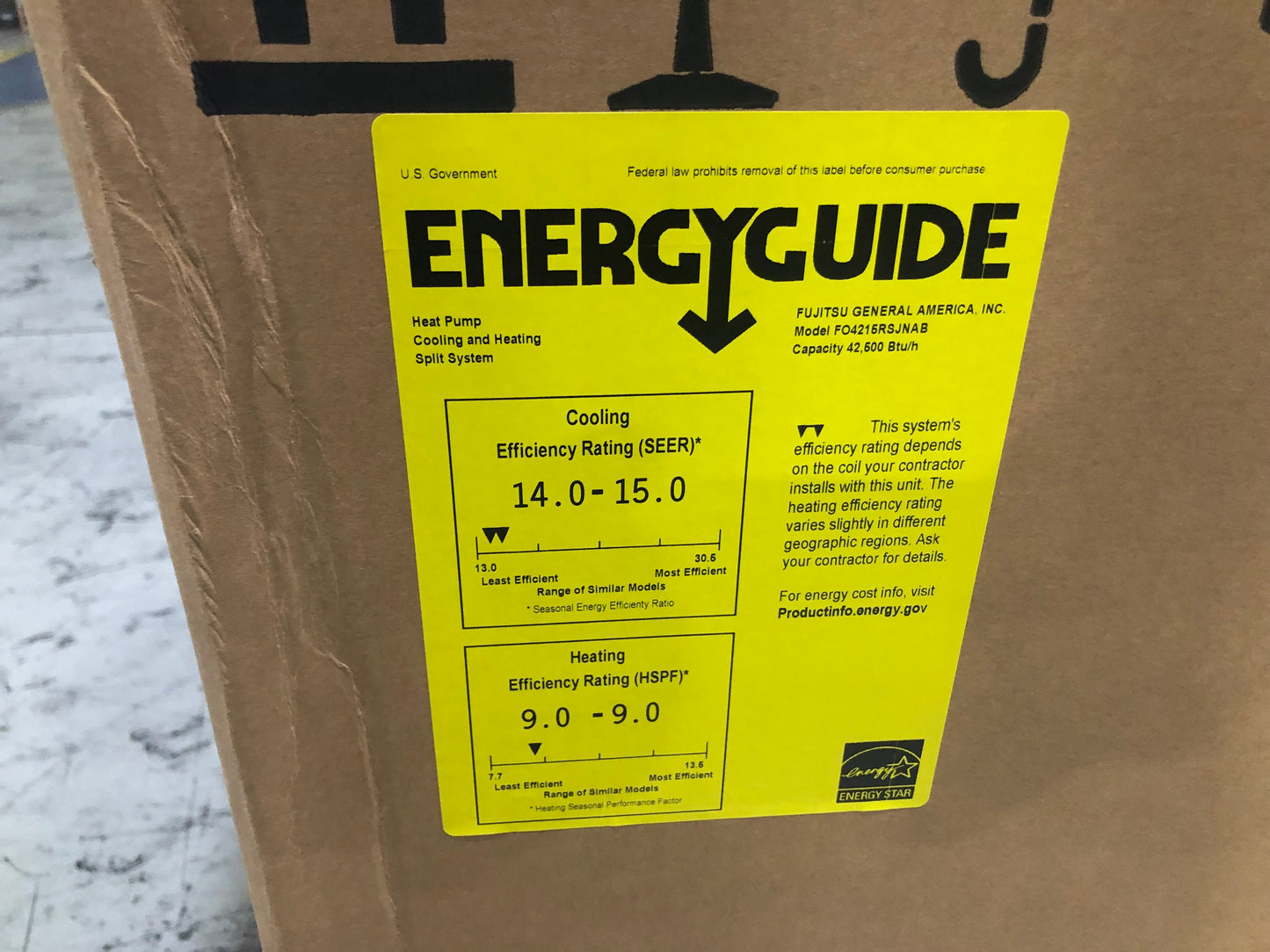 Bomba de calor de sistema dividido de 3,5 toneladas 208-230/60/1 R410A 15 Seer