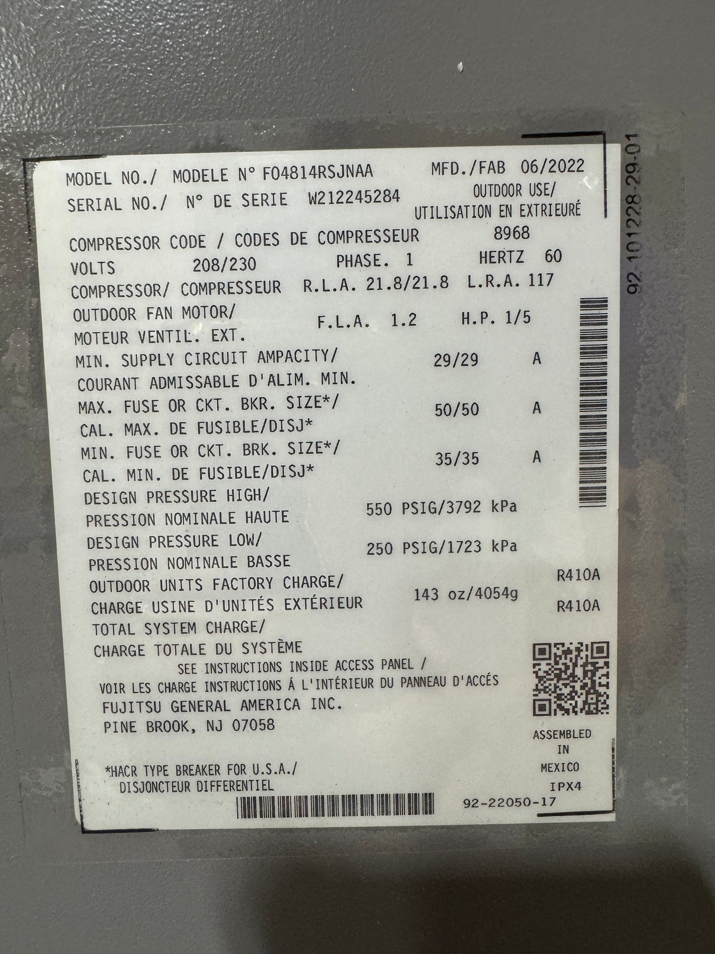 4 Ton Split-System Heat Pump 208-230/60/1 R410A 14 SEER