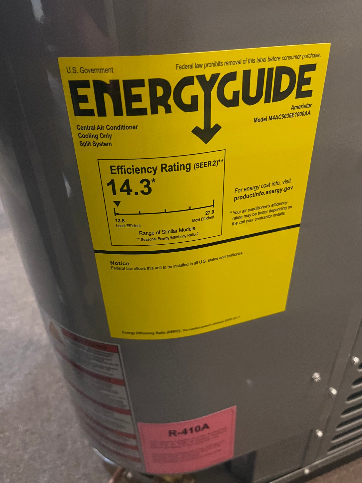 3 Ton Split-System Air Conditioner; 208-230/60/1, R-410A, 14.3 SEER2