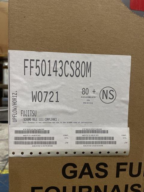 50,000 BTU Single-Stage Upflow/Horizontal ECM Variable Speed Gas Furnace; 80%, 115/60/1, CFM: 1200