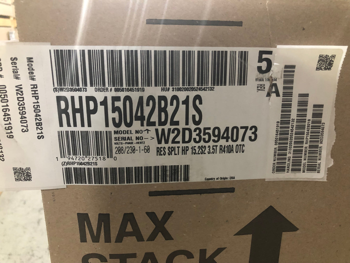 3.5 Ton 2 Stage Split-System Heat Pump 208-230/60/1 R410A 15.2 SEER2