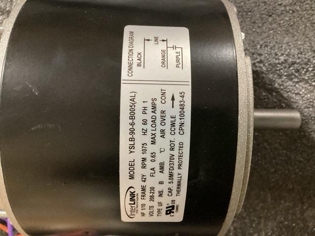 1/10 HP Condenser Fan Motor; 208-230/60/1, 1075 RPM
