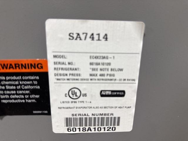 2 Ton AC/HP Upflow Cased ''A'' Coil, R410A CFM 1200