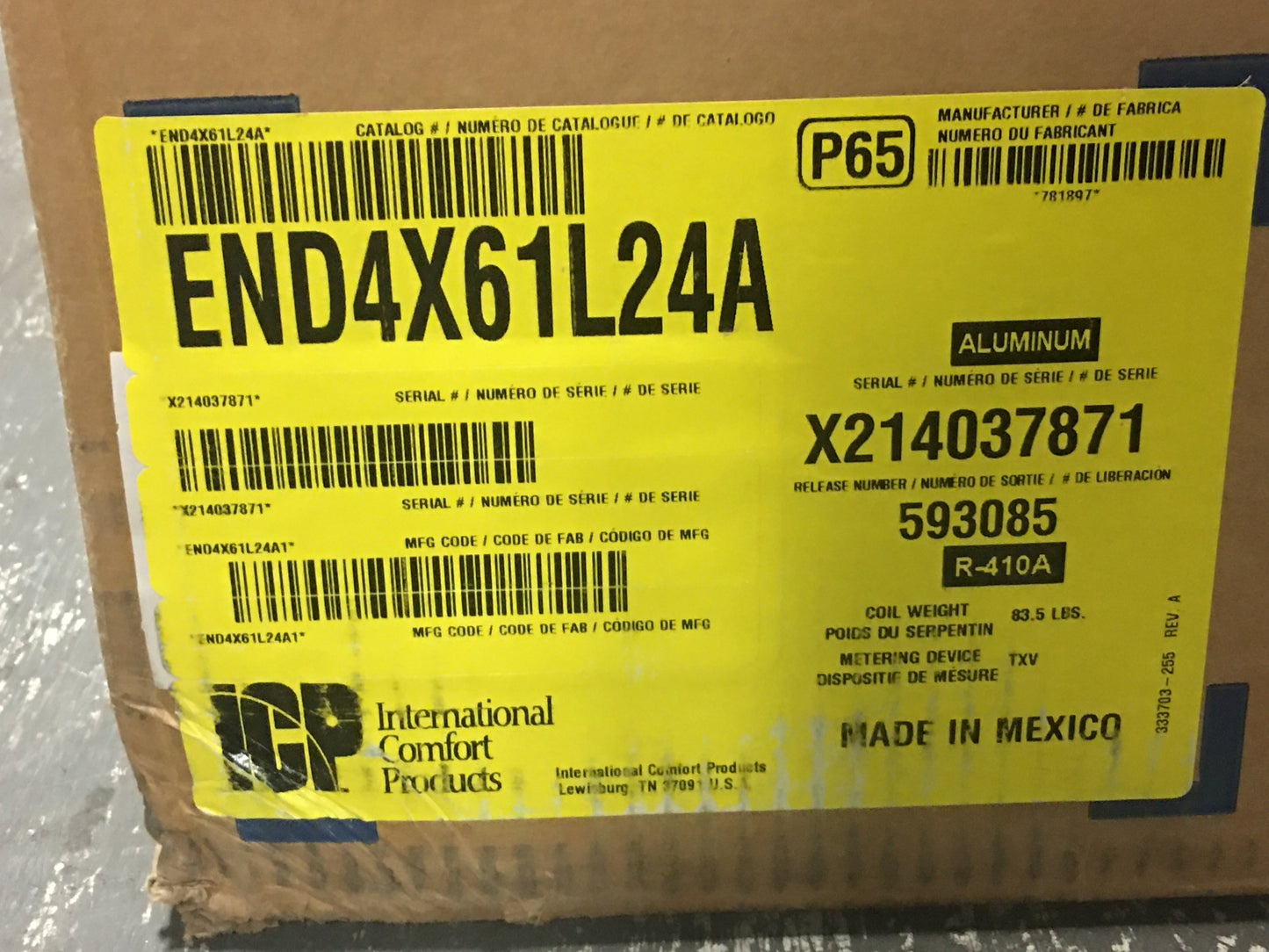 5 Ton AC/HP Upflow/Downflow Cased N Coil, R410A CFM 2000