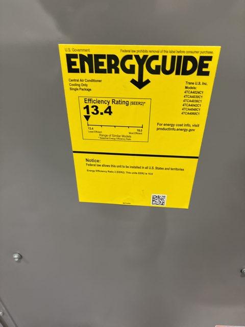 2.5 Ton Convertible Packaged Air Conditioning Unit, 13.4 SEER2, 208-230/60/1, R410A