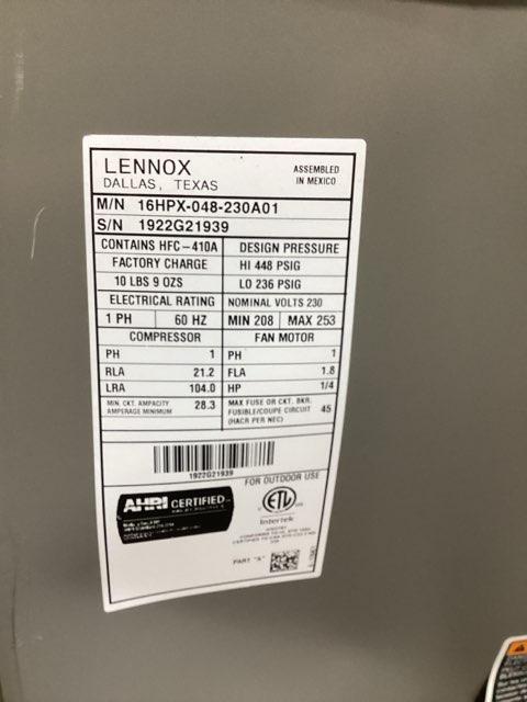 4 Ton Two Stage Split-System Heat Pump; 208-230/60/1, R410A, 16 SEER