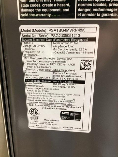 4 Ton Split-System Inverter Communicating Air Conditioner 208-230/60/1 R410A 20 SEER