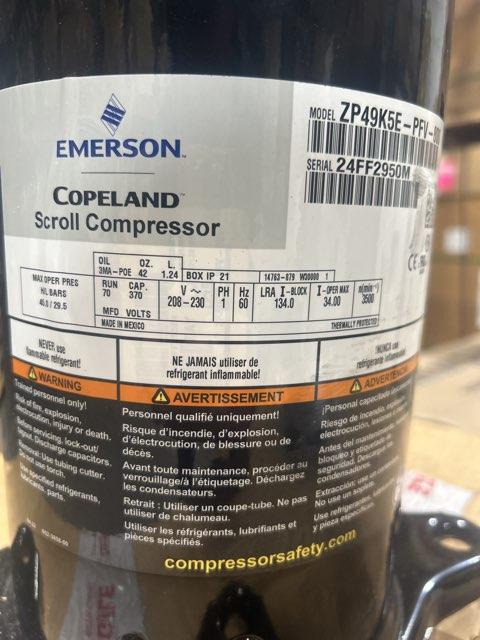 4 Ton AC Scroll Compressor 208/230/60/1 R410A