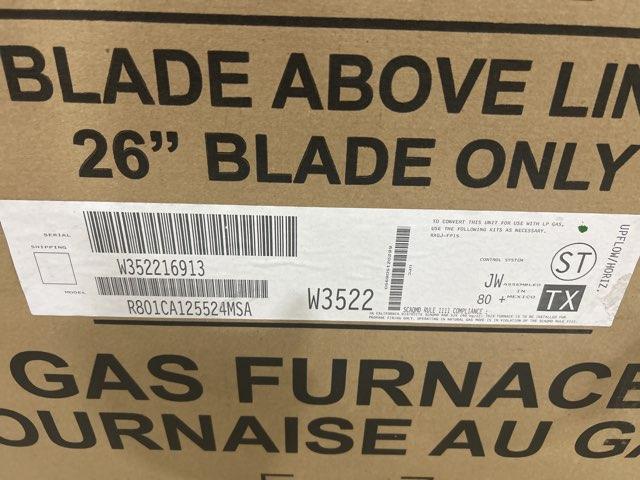 125,000 BTU Single-Stage Upflow/Horizontal ECM Multi Speed Gas Furnace 80% 115/60/1 CFM: 1934