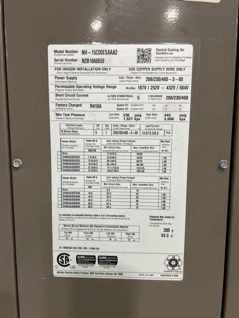 15 Ton AC/HP ECM Upflow/Horizontal Air Handler 208/230/460/60/3 R-410A CFM 7500