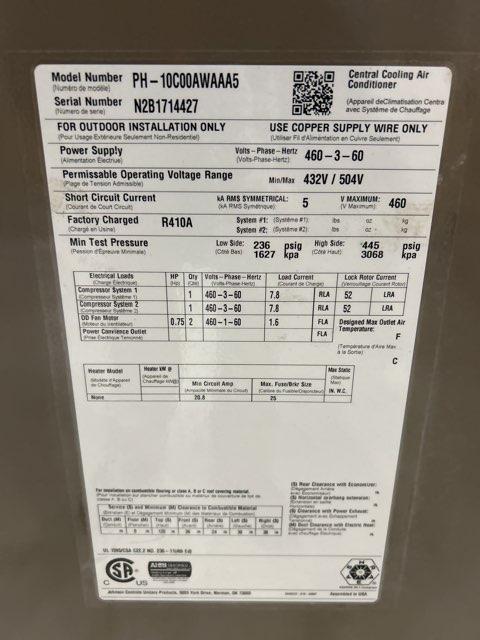 10 Ton Single-Stage Split-System Heat Pump 460/60/3 R410A 11 EER
