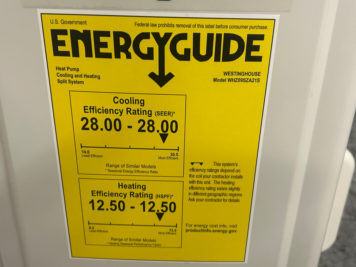 9,000 BTU Single-Zone Inverter Heat Pump Mini Split Set, 28 SEER 208-230/60/1 R-410A