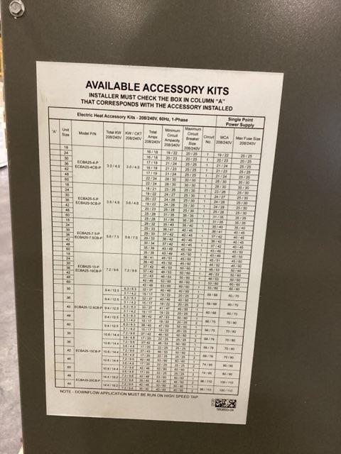 5 Ton AC/HP ECM Upflow/Horizontal Air Handler 208-230/60/1 R-410A CFM 1980