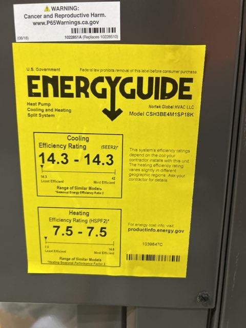 1.5 Ton Single-Stage Split-System Heat Pump 208-230/60/1 R410A 14.3 SEER2