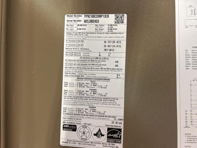 100,000 BTU Modulating Multi ECM Var Spd Comm Compatible Gas Furnace 97.7% 115/60/1 CFM: 2105