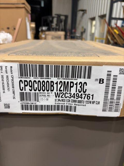 80,000 BTU 3-Stg Modulating Multi ECM Var Spd Comm Compatible Gas Furnace 97.5% 115/60/1 CFM: 1228