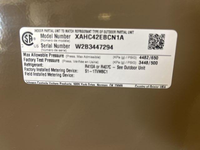 3.5 Ton AC/HP Horizontal Cased A Coil, R410A CFM 1400