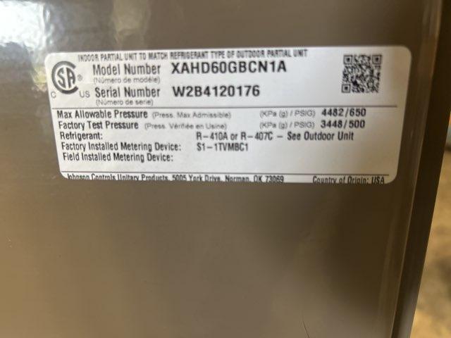 5 Ton AC/HP Horizontal Cased A Coil, R410A CFM 1800