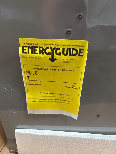 100,000 BTU 2-Stg Upflow/Horizontal ECM Var Spd Communicating Gas Furnace 80% 115/60/1 CFM: 2000