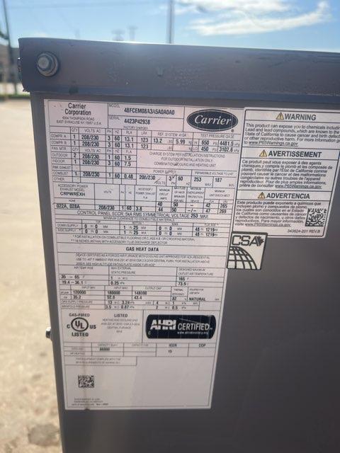 7.5 Ton Two-Stage Convertible Natural Gas/Electric Packaged Unit, 11.2 EER, 208-230/60/3, R410A