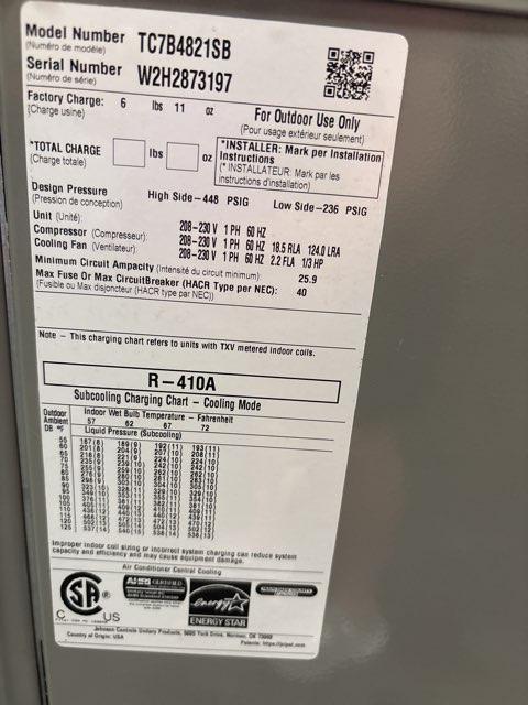 4 Ton Single-Stage Split-System Air Conditioner 208-230/60/1 R410A 17 SEER