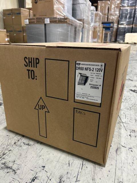 60,000 BTU Stainless Steel Natural Gas-Fired Infrared Space Heater, 120V