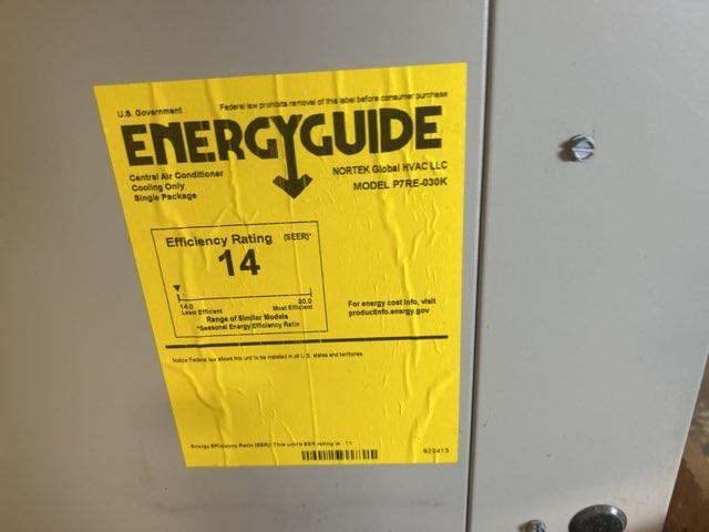 2.5 Ton Single-Stage Convertible Packaged Air Conditioning Unit, 14 SEER, 208-230/60/1, R410A